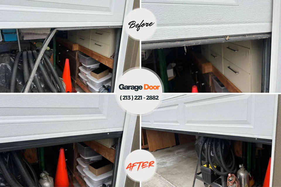Before and after: garage door repair Port Dickinson, NY